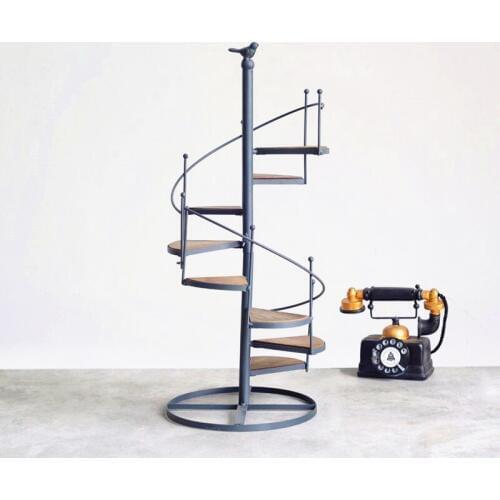 1pcs 3 tiers Retro simple wrought iron stair shaped flower stand wall small potted ornament cake stand