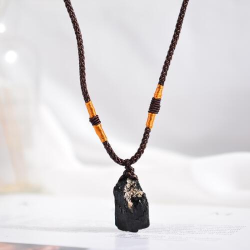 1pc Natural Quartz Crystal Stone Mini Black Raw Rocks Stones Tourmaline Pendant Specimen Stone Home Decoration Craft 25-30mm