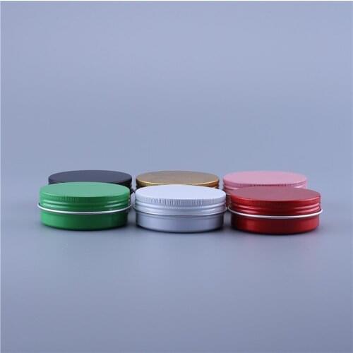 100pcs 60g Colorful Empty Aluminum Pot Jars Cosmetic Containers With Lid Eye Cream Hair Conditioner Tin Cosmetic Metal