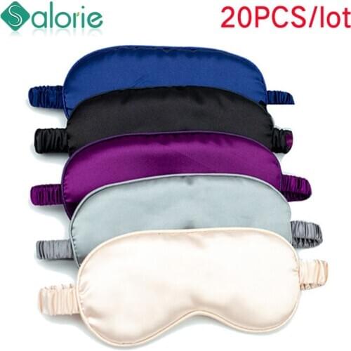 20pcs wholesale Price Sleep Mask 100% 3D Silk Natural Sleeping Eye Mask Eyeshade Cover Shade Eye Patch Soft Portable Blindfold