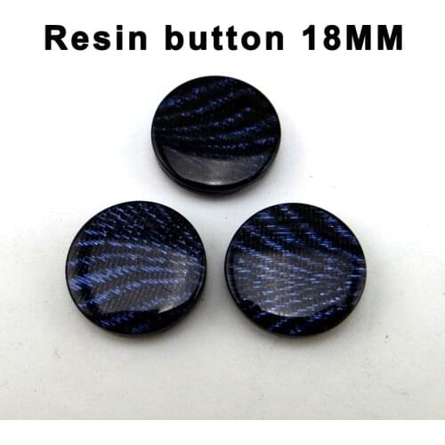 20PCS 18MM Deep Blue Button Bling Line Dyed RESIN Buttons Coat Boots Sewing Clothes Accessories R-378