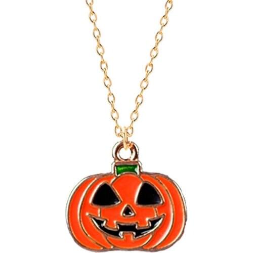 2020 New Unisex Fashion Necklace Halloween Pumpkin Head Pendant Long Choker Mens And Womens Prom Jewelry Gifts