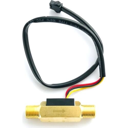 24V Brass 1/4" BSP USC-HS41TA Hall Effect Flow Sensor Water 0.5-3.5L/min Turbine Flowmeter 62mm Length