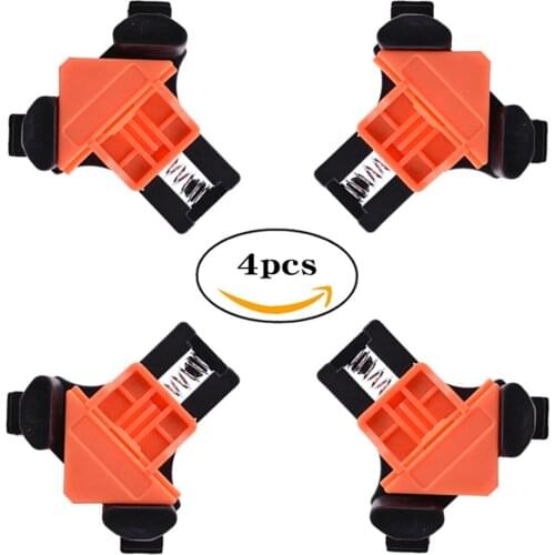 4pcs Woodworking Clamps 90 Degree Right Angle Fixing Clips Bar Picture Frame Plastic Spring Corner Clamp Woodworking Tools