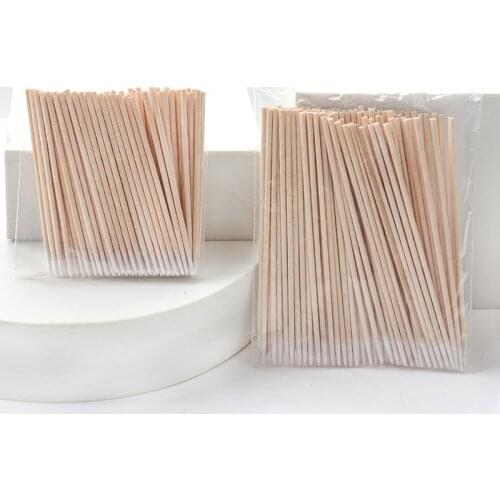 500pcs Disposable Ultra-small Wood Cotton Swab Lint Free Micro Brushes Eyelash Extension Glue Removing Tools women Make Up Brush