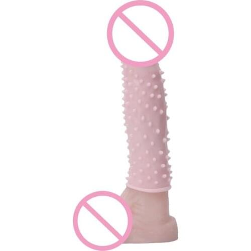 68UD Silicone Condom Male extender Stick Adult Massager Sex Toys Relaxing G Spot Toy