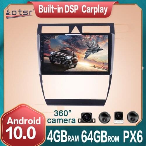Android Car Multimedia Radio Player 360 Panoramic Camera For Audi A6 1997-2004 PX6 4G+64GB Car GPS Navigation DVD DSP