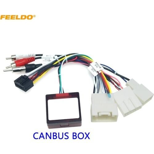 FEELDO Car Audio DVD Player 16PIN Android Power Cable Adapter Canbus Box For Toyota Prado/Sequoia/Lexus 330/350 Wiring Harness