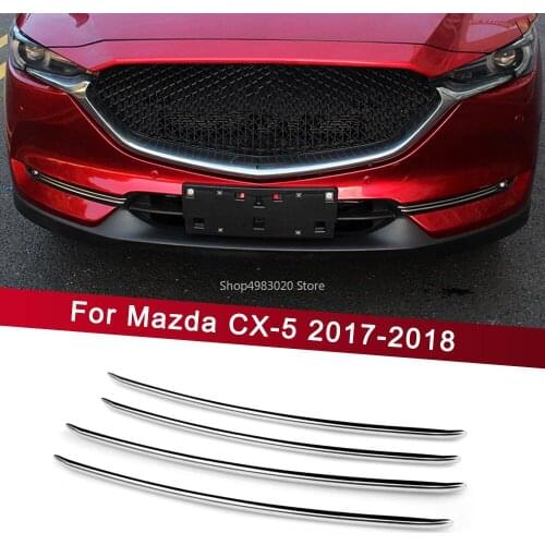 Car Front Fog Light Trim Strips decoration Cover For Mazda CX-5 CX5 CX 5 2017 2018 Accessories Exterior Chromium Styling 4PCS
