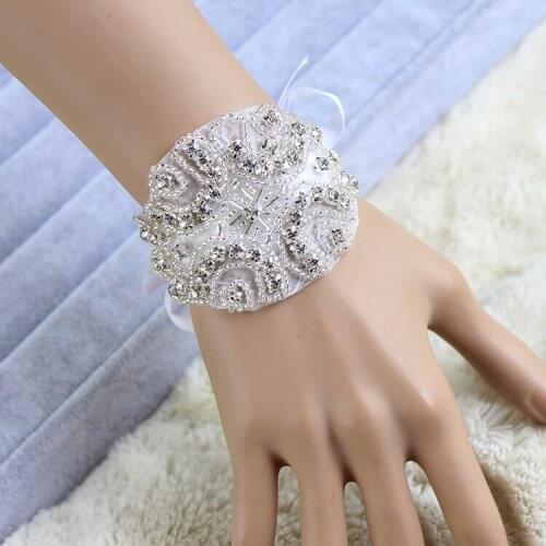 2021 New High-end Luxury Retro Water Drill Bride Bracelet Wristband with Hand Ornaments Wedding Accessories