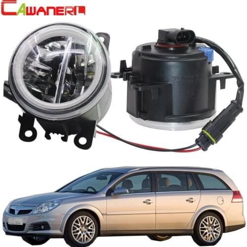 Cawanerl Car H11 LED Fog Light + Angel Eye Daytime Running Light DRL 12V For Opel Vectra C 2002 2003 2004 2005 2006 2007 2008