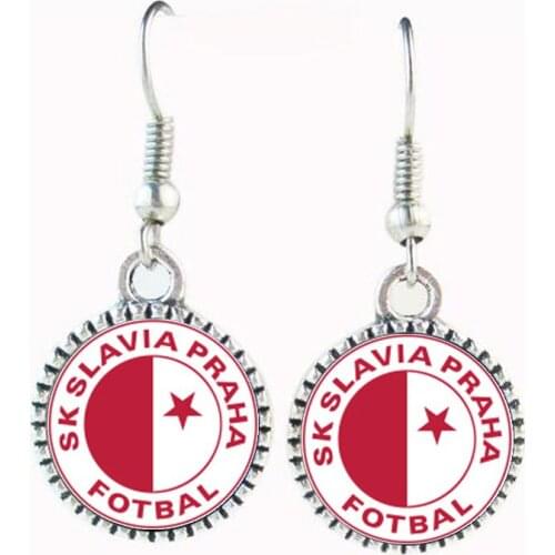 Czech Republic SK Slavia Praha Football Earrings Women Earring Bff Friendship Drop Earrings for Girl Children Jewelry Dropshippi