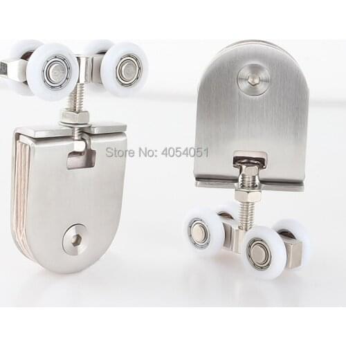 Shower room door roller ultra-quiet wooden window sliding door pulley hanging rail track nylon wheel glass door hardware part