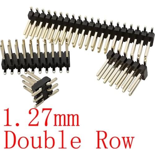 10Pcs/lot SMD 1.27mm Pitch Double Row Pin Header Male Plug Connector 1.27mm Pinheader 2x3/4/5/6/7/8/9/10/12/15/20/25/30/40/50Pin