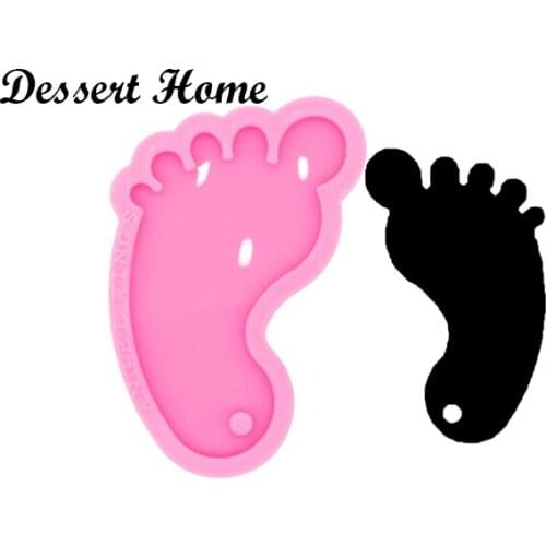 DY0461 Shiny Resin Baby feet Mold , Silicone Mould for Epoxy Resin, Keychain Molds DIY jewellery making