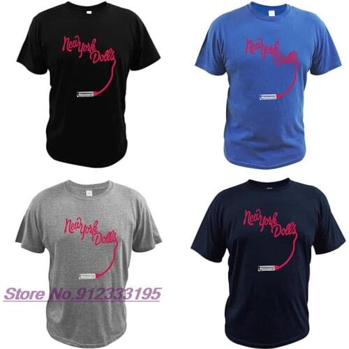 New York Dolls T Shirt Looking For A Kiss Tshirt American Hard Rock Band 100% Cotton Soft Fitness Short Sleeve Basic Camiseta