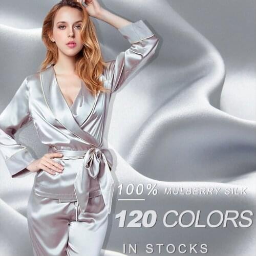 HYSK 100%mulbery silk satin fabric bridal natural charmeuse high quality china material DIY hot/dusky/blush/pink&grey collection