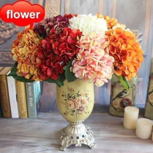 1Pc Artificial Hydrangea Vase Flower Arrangement Desktop Hotel Home Wedding Party Birthday New Year Valentines Day Floral Decor