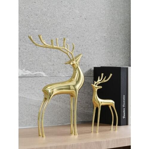 Creative Home Decor Abstract Metal Deer Decor Figurine Decorative Metal Statue Best Xmas Gift