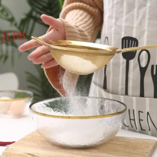 Kitchen Stainless Steel 8cm Flour Sieve Flour Filter Screen Powder Handheld Tea Oil Strainer Mesh Colander Sifter Baking Tools