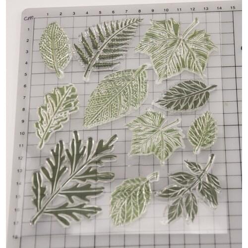 Reunion Lots of Leaves Scrapbooking Card Album Paper Craft Rubber Roller Transparent Silicon Clear Stamp