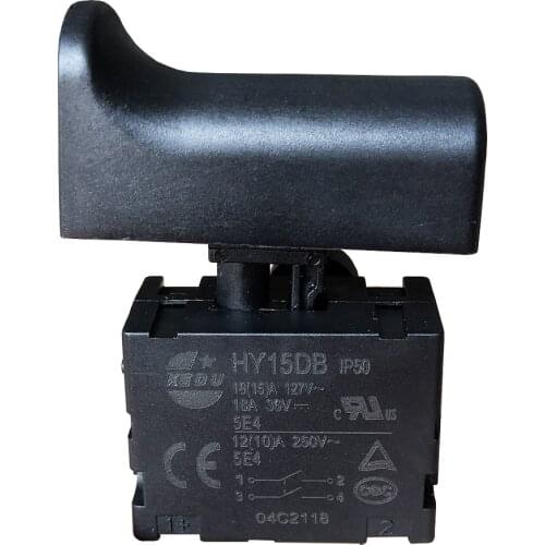 KEDU HY15DB Locking Off Mower Trigger Switches for Circular Saw Gardening Mower IP50 18(15)A 127V 12(10)A 250V