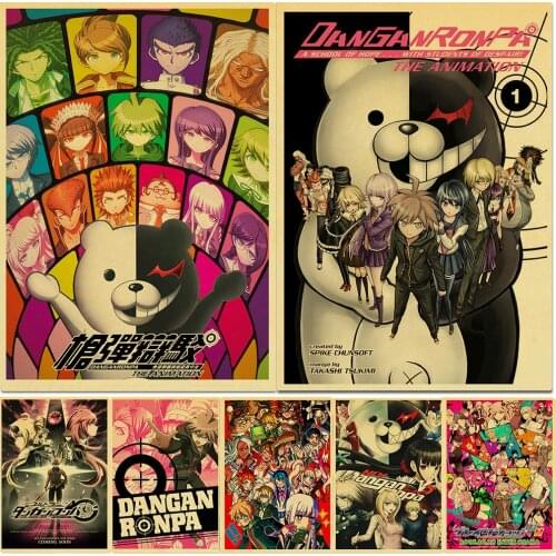 Anime Game Poster Danganronpa Retro Posters Kraft Paper and Prints Home Room Bar Wall Decor Poster Art Painting