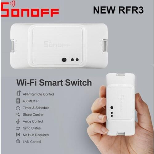 1/2/3/5/10/PCS Sonoff RFR 3 WIFI DIY Smart 433Mhz RF Control Switch Wireless Remote Switch Home Automation Work with Google Home