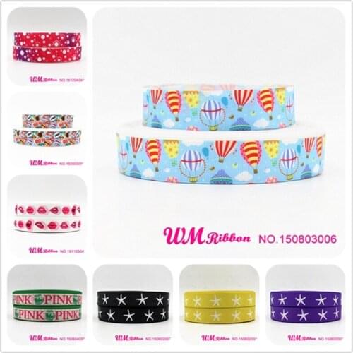 Q&N OEM ribbon 7/8inch 22mm OEM Cute Cartoon Starfish Printed Grosgrain Ribbon 50yds/roll Free Shipping For Headband Hair Tie