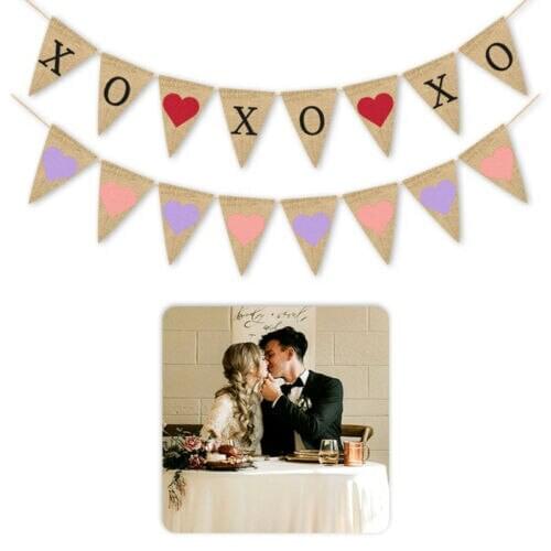 Xoxo Burlap Banner Rustic Valentines Day Decorations Valentines Garland Sign