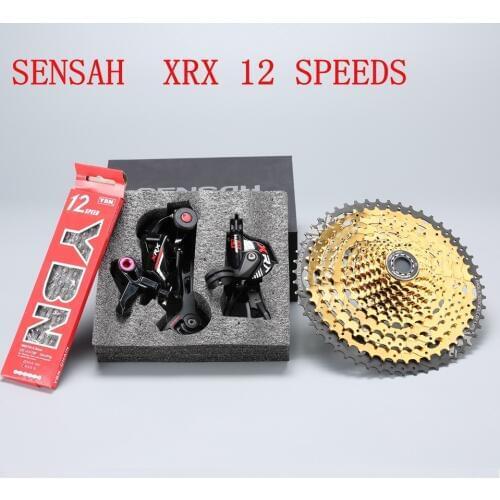 SENSAH XRX M9100 MTB 12 Speed Groupset 12s Shifter Lever Rear Derailleur 11-52T Cassette Gear Chain 12s Gold Kits For Shimano