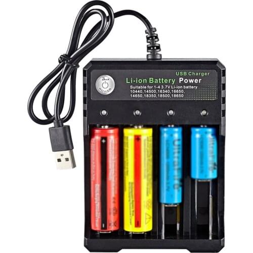 Battery Charger for 18650 AA AAA 3.7V lithium NiMH battery Single Double 4 Slot Multifunction Flashlight Charger