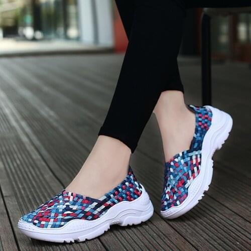 Womens Shoes Flats Fashion Sneakers Breath Casual Shoes Female Lightweight Tenis Soft Walking Sneakers Summer Autumn Big Size 42