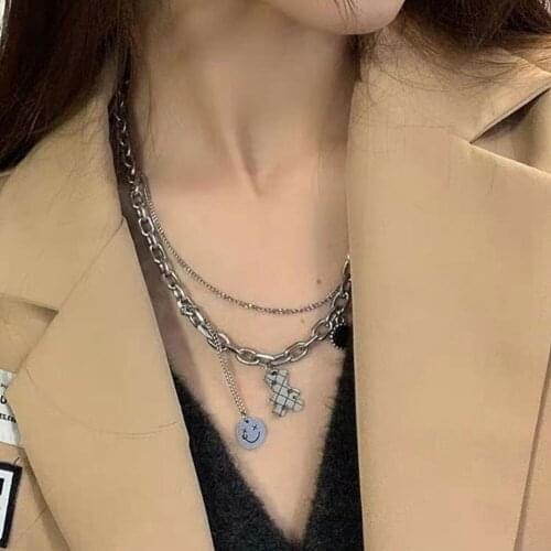 New Fashion Bear Chain Necklace Women Collar Wedding Punk Toggle Clasp Circle Lariat Bead Choker Necklaces Jewelry