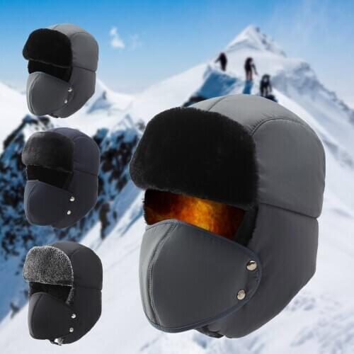 Winter Cold-proof Hat Outdoor Windproof and Warmth Plus Velvet Lei Feng Hat Warm Cap Winter Winter Hats Waterproof Cycling Cap