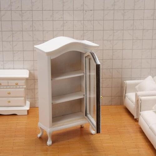 1:12 Dollhouse Miniature Furniture Cupboard Doll House Decor Birch Wood Wine