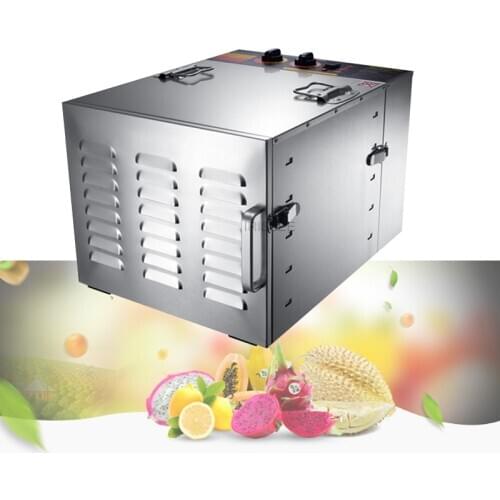 10 Layer Commercial Professional Fruit Food Dryer Stainless Steel Food Fruit Vegetable Pet Meat Air Dryer Electric Dehydrator