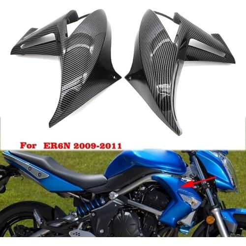 2Pcs Carbon Fiber Motorcycle Fairing Side Panel Cover Cowling Frame for KAWASAKI ER6N ER6-N 2009-2011