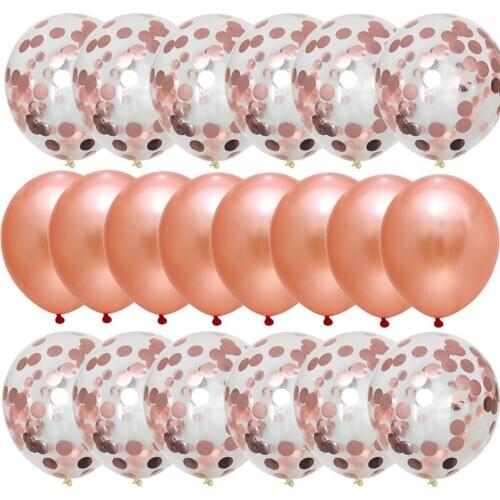 20pcs 12" Rose Gold Confetti Balloon Birthday Party Decoration Valentines Day Wedding Anniversary Latex Air Globals Kids Toys