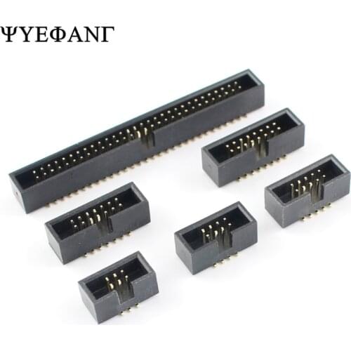 5pcs 1.27mm Pitch 6 8 10 14 16 20 26 30 34 40 50 60 Pin SMT SMD Male Shrouded Box Header IDC Connector