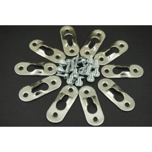 50Pcs Heavy Duty Flat Keyhole Picture Plating Hangers Fasteners Bracket & Screws