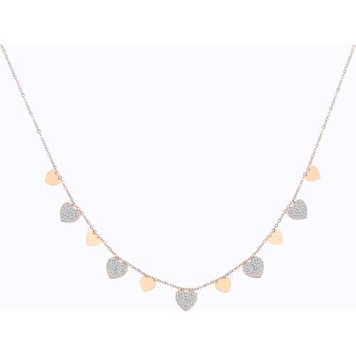 Bohemia Choker Necklace For Women Shiny Crystal Heart Short Chain Necklace High Quality Steel Statement Jewelry mujer Collar New