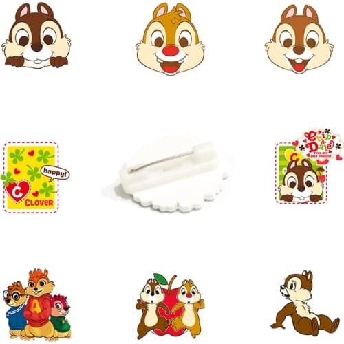 Disney Personality Brooch Acrylic Brooch Brooch Epoxy Chipmunk Cartoon Style Kiki And Titi Clothes Hat Decoration Brooch Jewelry