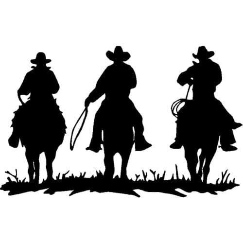 Cowboys on Horse Fashion Vinyl Car-Styling Car Sticker Cover Scratches Waterproof Window Windshield Accessories Black/Silver