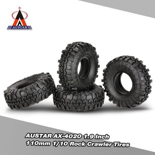 For D90 SCX10 AXIAL RC4WD TF2 RC Car 4Pcs AUSTAR AX-4020 1.9 Inch 110mm 1/10 Rock Crawler Tires