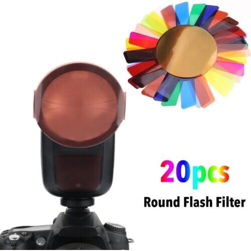 Photography Camera Accessories Film Cameras 20PCS Color Gels Filters Camera Photographic Gels Flash Filter Set For Godox V1