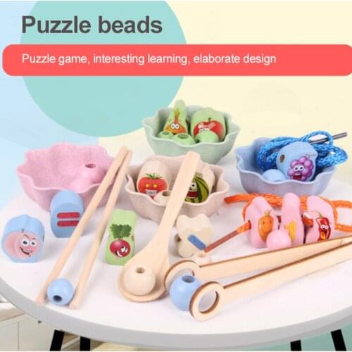 Puzzle Clip Beads Children Training Focus Mechanical Rope Game Enlightenment Toys Learning Education Basic Life Skills Toys Gift