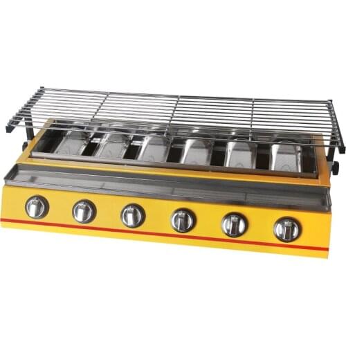 Burners LPG Gas BBQ Outdoor Picnic Barbecue Cooker Glass/Stainless Steel Cover Smokeless Home Garden