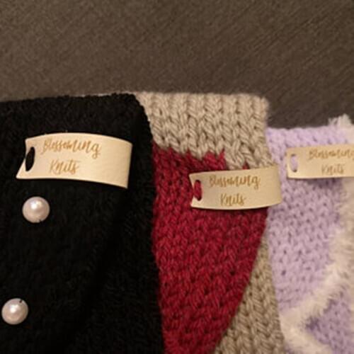Personalised Labels for Handmade Products,leather tags for crochet,Leather labels for knitted and crocheted items