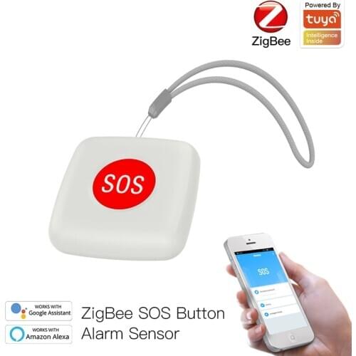 TUYA ZigBee SOS Button Sensor Alarm Elderly alarm Waterproof Emergency Panic Button Tuya Smart Life App Remote Control